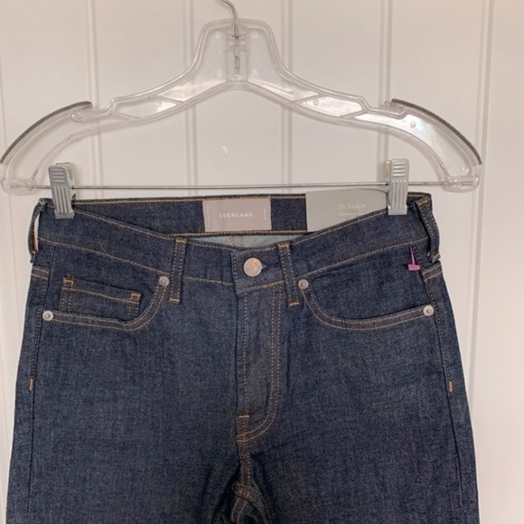 NWT Everlane Skinny Jeans 25 – Mid Rise Ankle Crop Dark Wash Stretch Denim Class - Picture 10 of 12